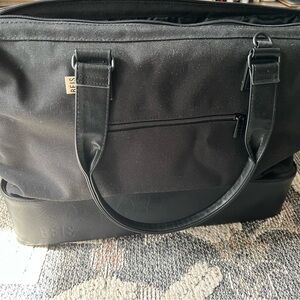BEIS Black Weekender with Front Zip Pocket